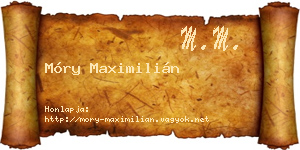 Móry Maximilián névjegykártya